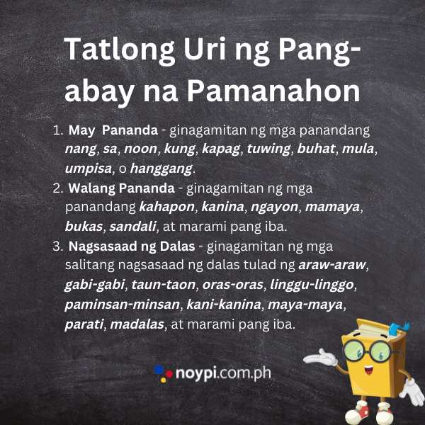 3 Uri ng Pang-abay na Pamanahon