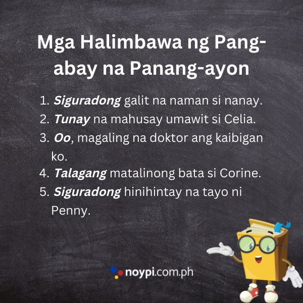 Mga Halimbawa ng Pang-abay na Panang-ayon