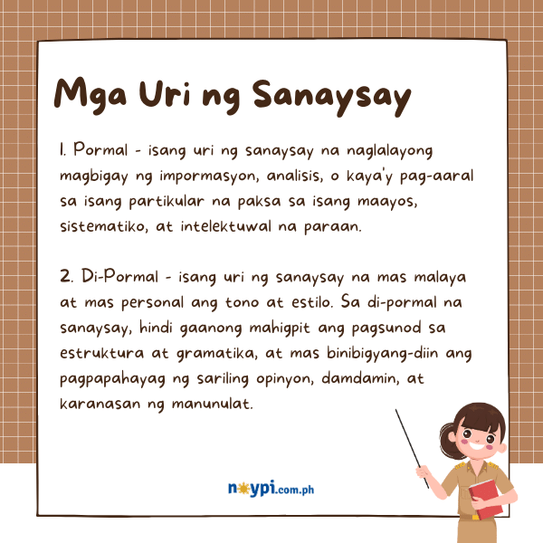 Mga Uri ng Sanaysay