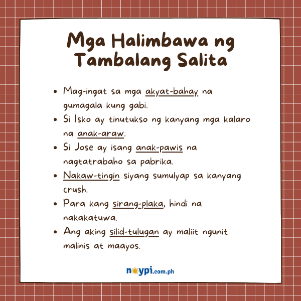 Mga Halimbawa ng Tambalang Salita sa Pangungusap