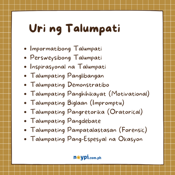 Uri ng Talumpati